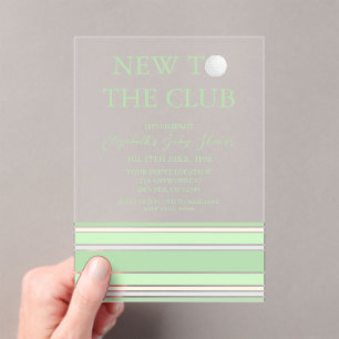 Nieuw Bij De Club Preppy Baby Shower Acryl Uitnodigingen