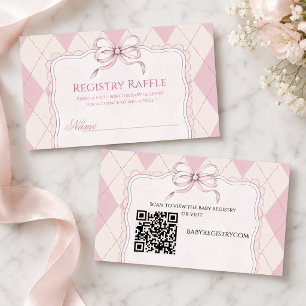 Nieuw bij de Club Roze Golf Baby Shower Registrati Informatiekaartje