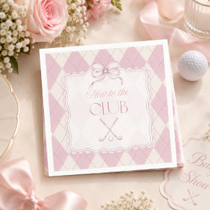 Nieuw bij de Club Roze Meisje Golf Baby Shower Dec Servet