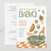 Nieuw bij de Crew BabyQ Baby shower Invitation Kaart (Voorkant / Achterkant)