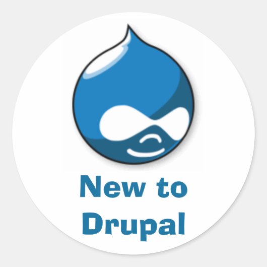Nieuw bij Drupal Ronde Sticker (Voorkant)