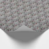 Nieuw Birds patroon accessoires, vintage kunst gri Cadeaupapier (Hoek)