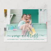 Nieuw Blauwgroen script voor adresfoto Briefkaart (Voorkant)