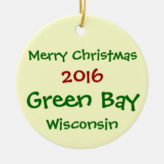 NIEUW BLAY WISCONSIN CHRISTMAS-ORNAMENT VAN GREEN KERAMISCH ORNAMENT