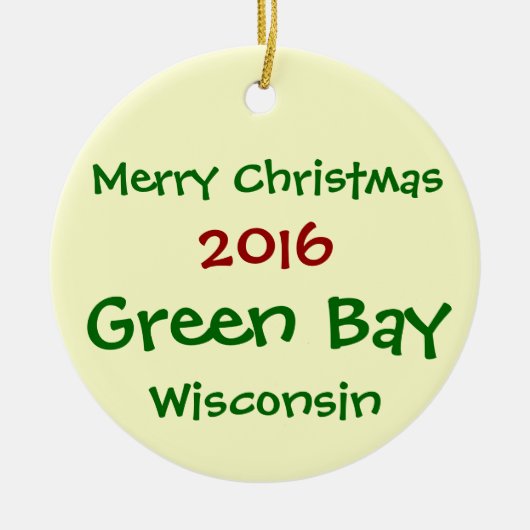 NIEUW BLAY WISCONSIN CHRISTMAS-ORNAMENT VAN GREEN  KERAMISCH ORNAMENT (Voorkant)