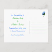 Nieuw Blue Hydrangea Wedding Save the Date Briefka Aankondigingskaart (Achterkant)