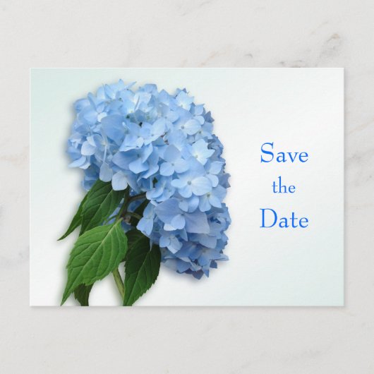 Nieuw Blue Hydrangea Wedding Save the Date Briefka Aankondigingskaart (Voorkant)