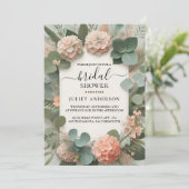 Nieuw Blush Peach Mint Moss Sage Groen Vrijgezelle Kaart (Staand voorkant)