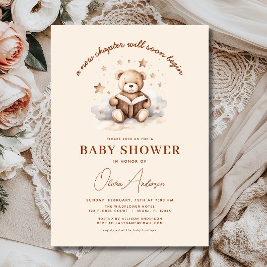 Nieuw boek begint met Baby shower Teddy Bear Boy Kaart