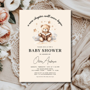 Nieuw boek begint met het Teddy Bear Baby shower Kaart