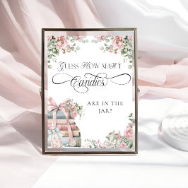 Nieuw boek Meisje Baby shower Hoeveel Snoepjes Poster