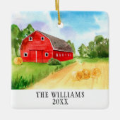 Nieuw Boerderij Familie Kerst Ornament (Voorkant)