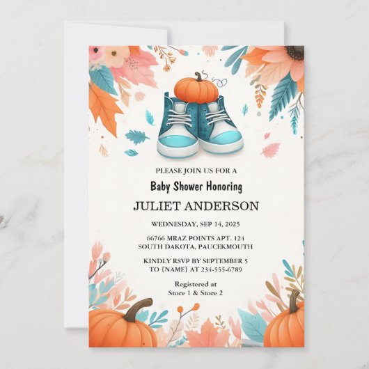 Nieuw Boerderij Roze Blauw Boho Meisje Jongen Herf Kaart (Voorkant)