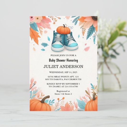 Nieuw Boerderij Roze Blauw Boho Meisje Jongen Herf Kaart (Staand voorkant)