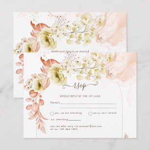 NIEUW! Boho bloemen bruiloft bewaar data Briefkaart