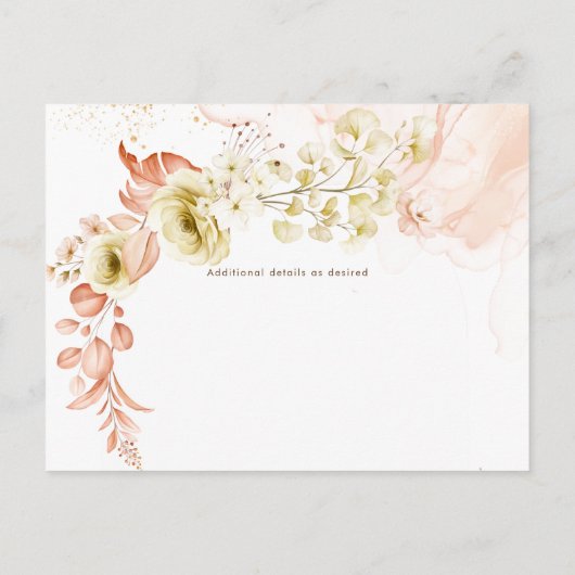 NIEUW! Boho bloemen bruiloft bewaar data Briefkaart (Achterkant)
