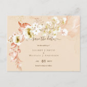 NIEUW! Boho Bloemen Huwelijk Data Opslaan Briefkaart (Voorkant)