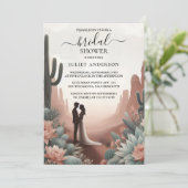 Nieuw Boho Leaf Desert Cacti Succulent Vrijgezelle Kaart (Staand voorkant)