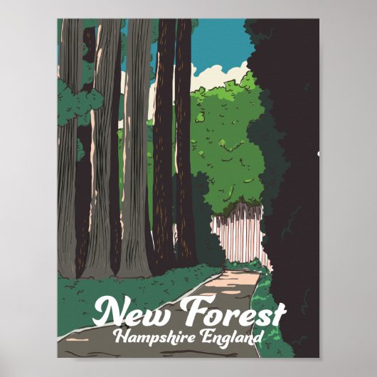 Nieuw bos Hampshire Engeland Poster (Voorkant)