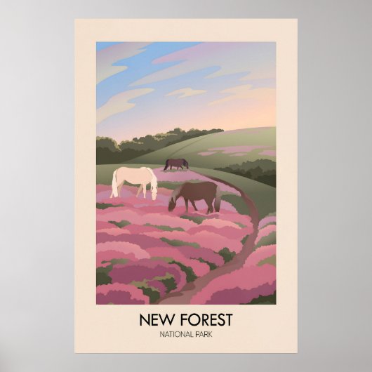 Nieuw bos nationaal park modern reisposter poster (Voorkant)