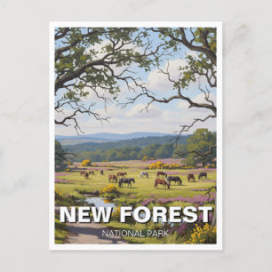 Nieuw bos nationaal park reis briefkaart