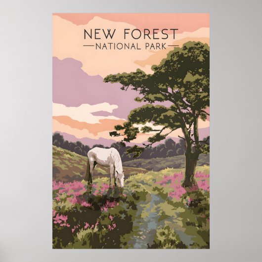 Nieuw bos nationaal park reisposter poster (Voorkant)