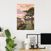 Nieuw bos nationaal park reisposter poster (Thuiskantoor)