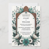 Nieuw Bos Natuur Tuin Plant Donkergroen Bruiloft Kaart (Voorkant)