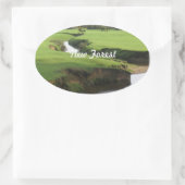 Nieuw bos ovale sticker (Tas)