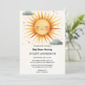 Nieuw Boy Pink Unique Sky Cloud Sunshine Baby show Kaart (Staand voorkant)