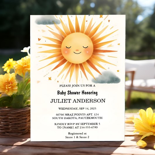 Nieuw Boy Pink Unique Sky Cloud Sunshine Baby show Kaart