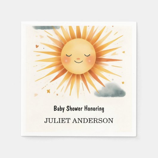 Nieuw Boy Pink Unique Sky Cloud Sunshine Baby show Servet (Voorkant)