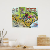 Nieuw Braunfels TEXAS Map Poster (Keuken)