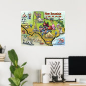Nieuw Braunfels TEXAS Map Poster (Thuiskantoor)