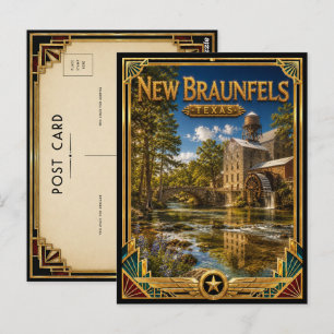 Nieuw Braunfels Texas Vintage Art Deco Gouden Tijd Briefkaart