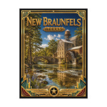 Nieuw Braunfels Texas Vintage Art Deco Gouden Tijd