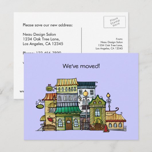 Nieuw Briefkaart Aankondiging adreswijziging (Voorkant / Achterkant)