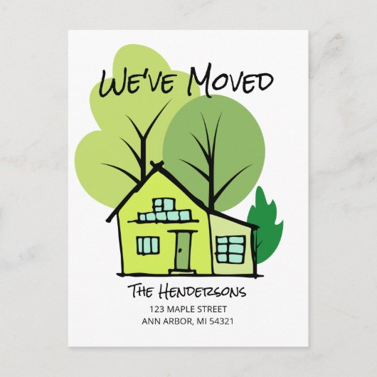 Nieuw Briefkaart Aankondiging adreswijziging (Voorkant)