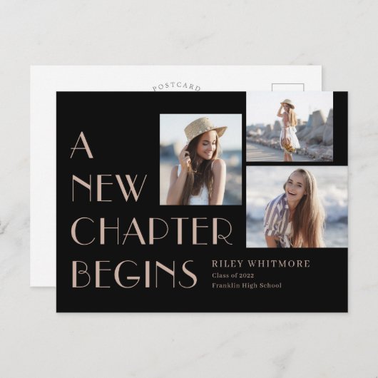 Nieuw Briefkaart Afstuderen bekendmaking hoofdstuk (Voorkant / Achterkant)