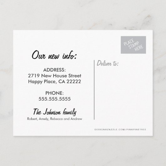 Nieuw Briefkaart van de adresslak (Achterkant)