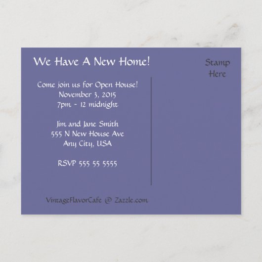 Nieuw Briefkaart van het Open Huis van het Huis (Achterkant)