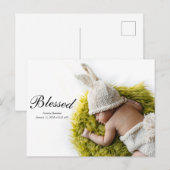 Nieuw briefkaart voor nieuwe babyaankondiging zond (Voorkant / Achterkant)