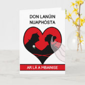 Nieuw bruidspaar Gefeliciteerd in Iers Gaelic Kaart (Gele Bloem)