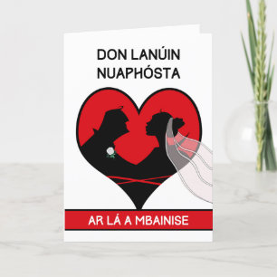 Nieuw bruidspaar Gefeliciteerd in Iers Gaelic Kaart