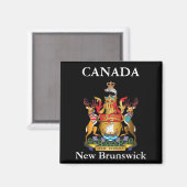 Nieuw-Brunswick wapenschild Magneet (Voorkant / Achterkant)