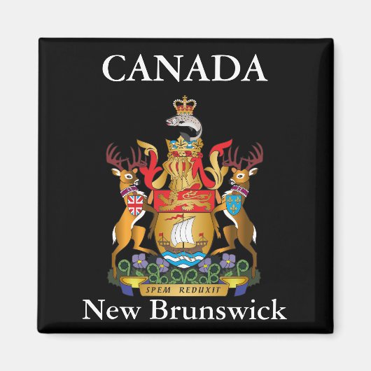 Nieuw-Brunswick wapenschild Magneet (Voorkant)