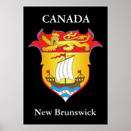 Nieuw-Brunswick wapenschild Poster (Voorkant)