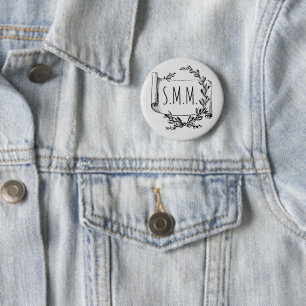 NIEUW! Button - Initialen Scroll - Jouw namen toev