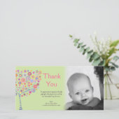 Nieuw cadeau voor baby bij aankomst Dank je fotoka Bedankkaart (Staand voorkant)