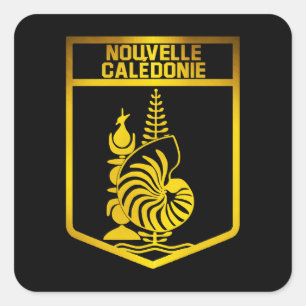Nieuw-Caledonia Emblem Vierkante Sticker